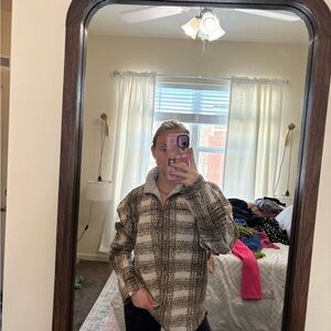 Brown Plaid Pullover